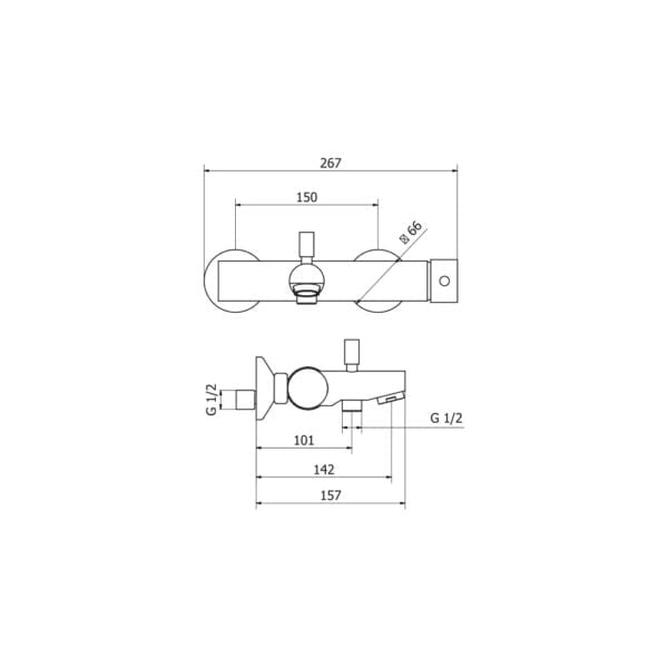 Teorema New Jabil Total Black 6373152 Μπαταρία Λουτρού - Image 2