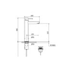 Teorema New Jabil Total Black 6373370 Επιτραπέζια Μπαταρία Νιπτήρος Με Βαλβίδα Κλίκερ - Image 2