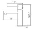 Imex Milos BDY027-1CR Μπαταρία Νιπτήρος Χαμηλή - Image 2