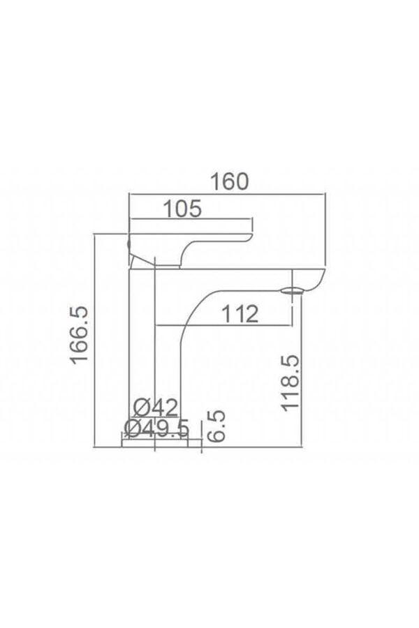Imex Nassau BDU014-1 Μπαταρία Νιπτήρος Χαμηλή - Image 2
