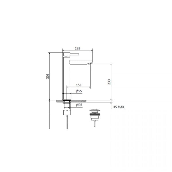 Teorema New Jabil 1178342 Ψηλή Μπαταρία Νιπτήρος - Image 2