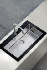 Νεροχύτης Ένθετος Apell Pura PUG861 87X51cm Inox Black Glass