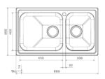 Νεροχύτης Ένθετος Apell Linear 86×50 εκ. - Image 2