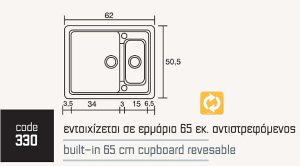 Νεροχύτης Sanitec 330 - Image 2