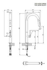 Μπαταρία Κουζίνας Carron Tozo Ντους Χρωμέ 48780 Granite - Image 4