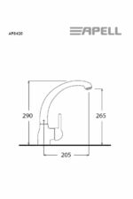 Apell AP8420 Μπαταρία Κουζίνας Χρωμέ με Υψηλό Περιστρεφόμενο Ρουξούνι - Image 2