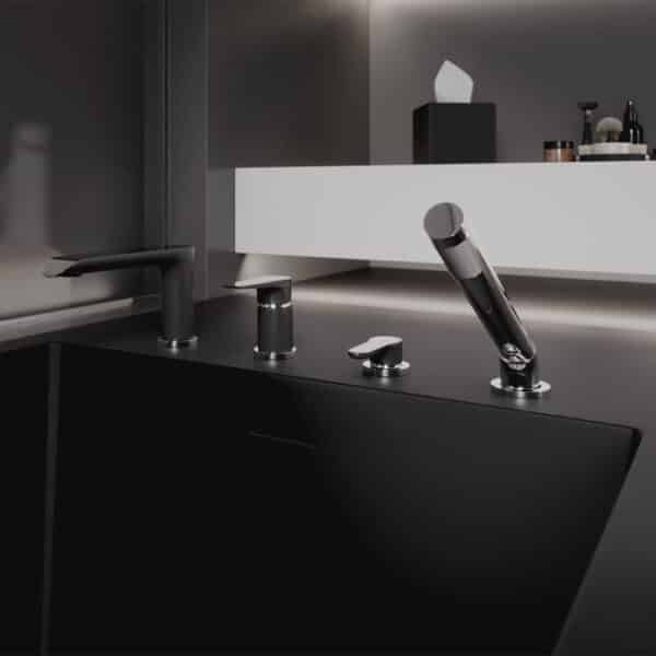 Μπαταρία λουτρού επικαθήμενη Black/Chrome ADORE BDR11ABLC FERRO
