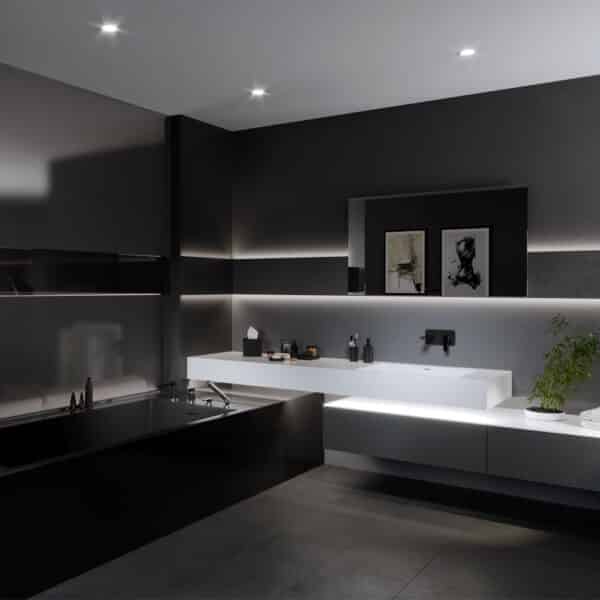 Μπαταρία νιπτήρος εντοιχισμού Black/Chrome ADORE BDR3PABLC FERRO