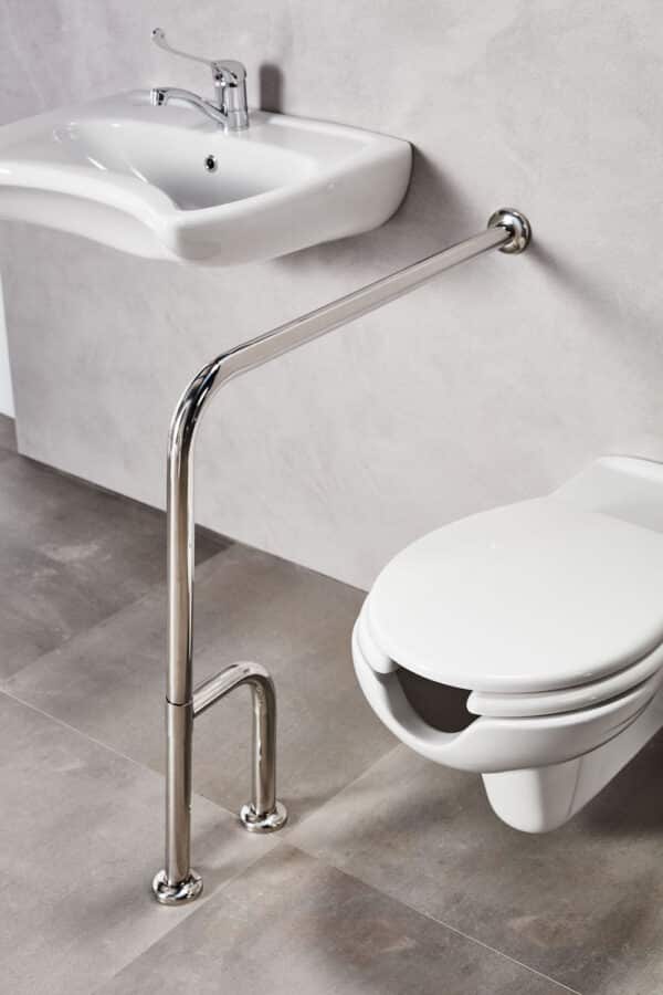 82005  ΑΜΕΑ ΜΠΑΡΑ ΣΤΗΡΙΞΗΣ ΓΩΝΙΑΚΗ 2 ΠΟΔΙΑ 75x75cm INOX ΧΡΩΜΕ - Image 3