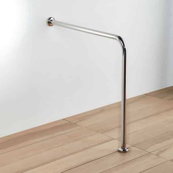 82004  ΑΜΕΑ ΜΠΑΡΑ ΣΤΗΡΙΞΗΣ ΓΩΝΙΑΚΗ 1 ΠΟΔΙ 75x75cm INOX ΧΡΩΜΕ - Image 1