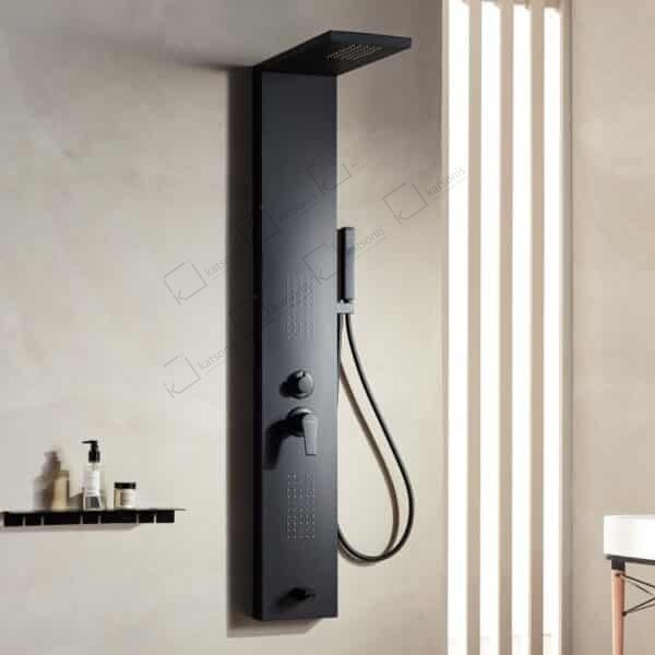 Στήλη Υδρομασάζ Μαύρη Ματ (53100-1) Shower Panel Black Matt (53100-1) ROMA - Image 1