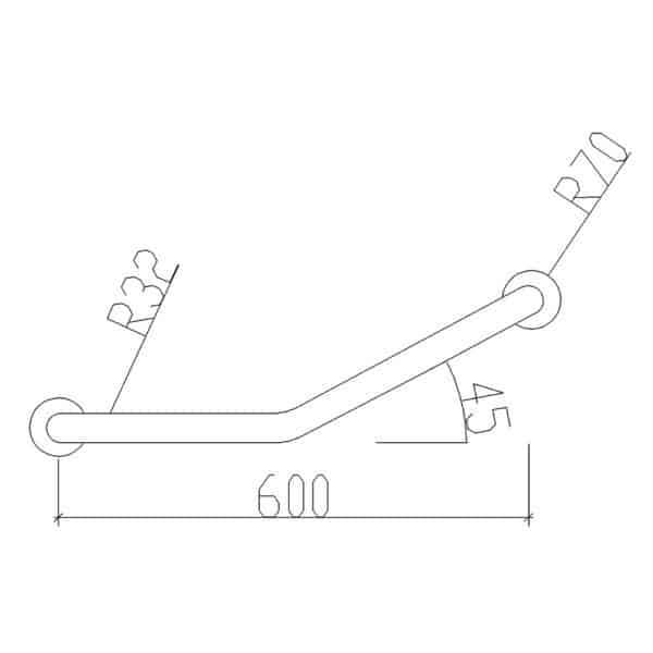 82003 AMEA ΜΠΑΡΑ ΣΤΗΡΙΞΗΣ ΓΩΝΙΑΚΗ 60cmINOX ΧΡΩΜΕ - Image 3