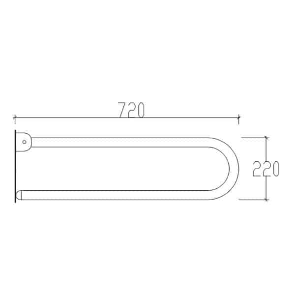 82007  ΑΜΕΑ ΜΠΑΡΑ ΑΝΑΚΛΙΝΟΜΕΝΗ 75cm INOX ΧΡΩΜΕ - Image 4
