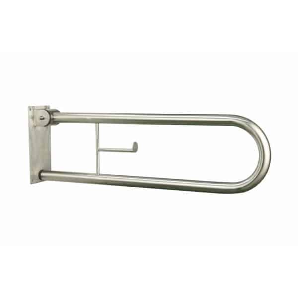 82011  ΑΜΕΑ ΜΠΑΡΑ ΑΝΑΚΛΙΝΟΜΕΝΗ ΜΕ ΧΑΡΤΟΘΗΚΗ 75cm INOX ΧΡΩΜΕ - Image 1
