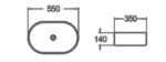 Νιπτήρας CORONA Gold 55X35X14 Washbasin CORONA Gold 55X35X14 - Image 2