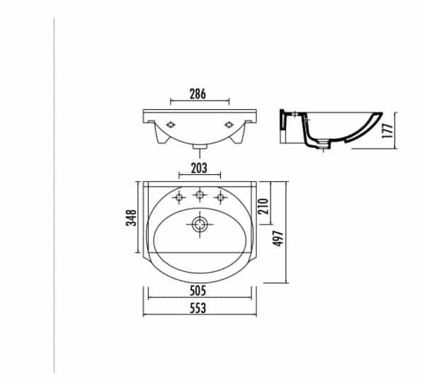Νιπτήρας επίπλου Smile 55cm (ET155) - Image 2