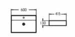 Νιπτήρας NEW STRATA WIDE 60.5x41.5cm Washbasin NEW STRATA WIDE 60.5x41.5cm - Image 2