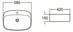 Νιπτήρας NOVEL 58.5x42x15 Washbasin NOVEL 58.5x42x15 - Image 2