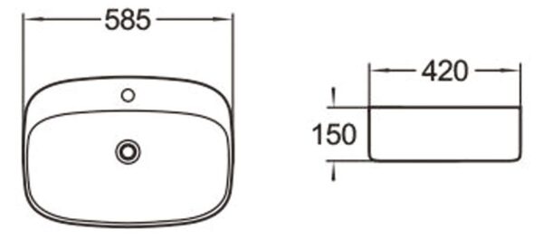 Νιπτήρας NOVEL 58.5x42x15 Washbasin NOVEL 58.5x42x15 - Image 2