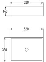 Νιπτήρας ROCK 52x38x14 Λευκός Washbasin ROCK 52x38x14 White - Image 2
