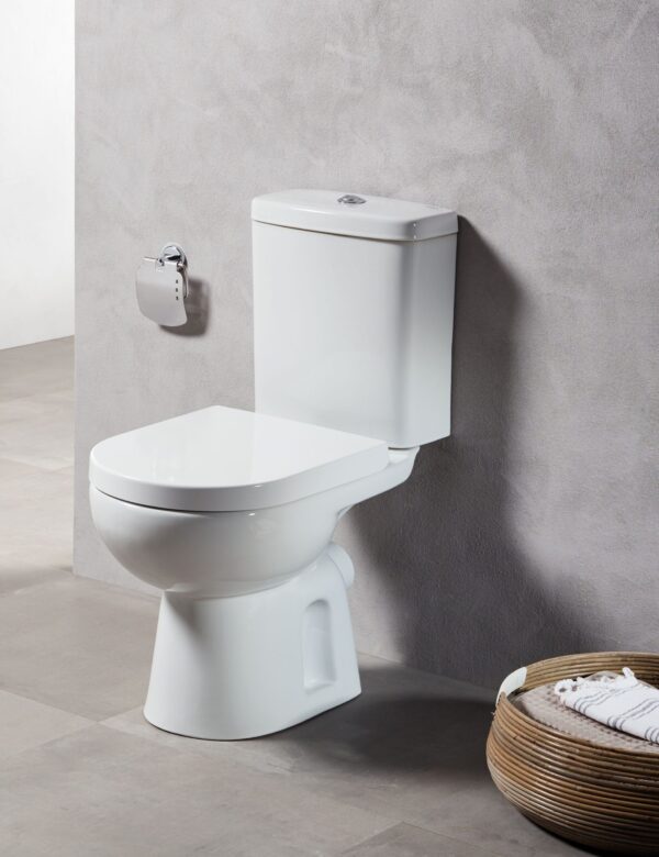 Λεκάνη Χ.Π. POINT Πισωστόμια με Σύστημα Μπιντέ WC Set POINT P-Trap with Bidet System SOFT CLOSING THERMOPLAST (41224-2) (POI 3100 ΤΗB - Image 1