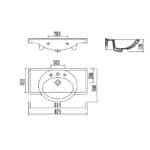 Νιπτήρας επίπλου Smile 85cm (ET185) - Image 2