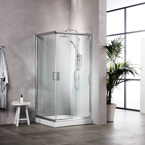 Καμπίνα NEW TEMA Τετράγωνη Διάφανη Shower Cabin NEW TEMA Square Clear - Image 1