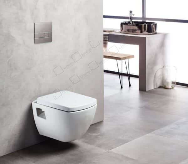 Λεκάνη Κρεμαστή QUADRO (TP326) Wall-Hung Pan QUADRO (TP326) με Κάλυμμα Soft Close Λευκή - Image 1