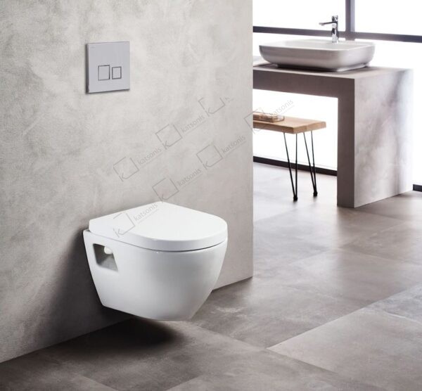 Λεκάνη Κρεμαστή RAZOR (TP325) Wall-Hung Pan RAZOR (TP325) με κάλυμμα - Creavit - Image 1