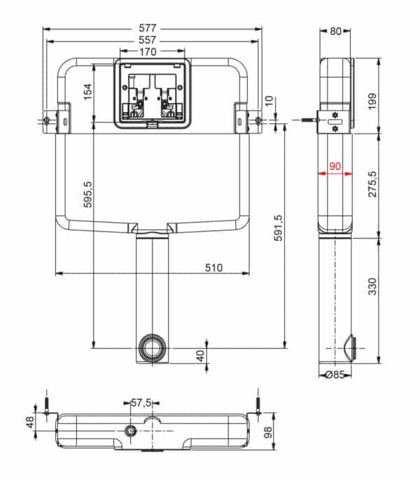 Εντοιχιζόμενο Καζανάκι VERSO (11180-1HT) Concealed Cistern VERSO (11180-1HT) - Image 2