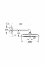 Grohe Tempesta 250 Κεφαλή Ντουζ με Βραχίονα 26668000 - Image 3
