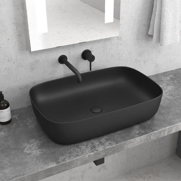 Νιπτήρας επικαθήμενος Black Matt LT 2143-PMB KARAG 60x39x14,5cm - Image 1