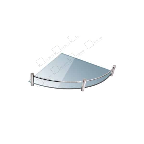 Εταζέρα γωνιακή γυάλινη MENSOLE 0622 Χρωμέ KARAG 20cm - Image 1