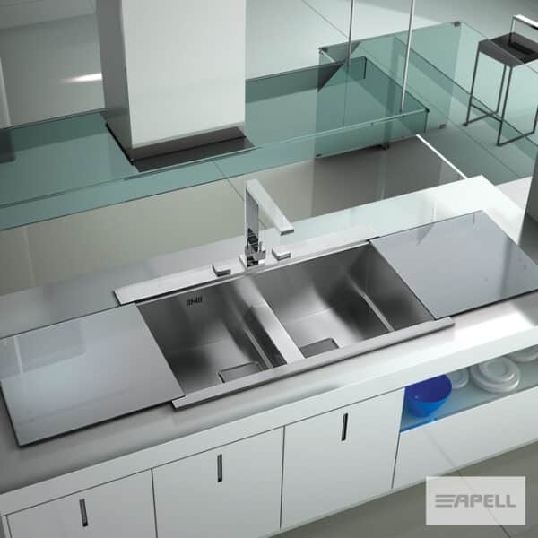 ΝΕΡΟΧΥΤΗΣ SINPHONIA 86Χ50 APELL INOX BLACK GLASS - Image 1