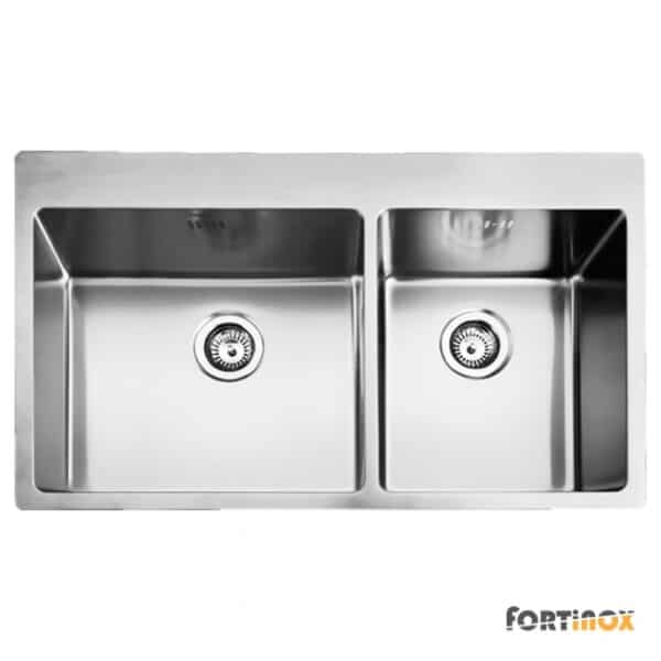 Νεροχυτης Squadro 86x50,5 Fortinox Inox Λειο - Image 1
