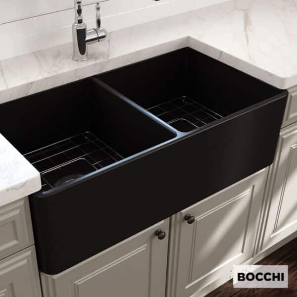 Νεροχυτης Επικαθημενος  84x46 Bocchi Black Matt - Image 1