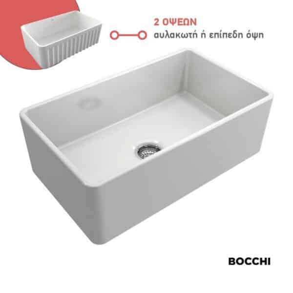 ΝΕΡΟΧ.ΕΠΙΚΑΘ. 76x46 ΔΙΠΛΗΣ ΟΨΗΣ BOCCHI WHITE - Image 1