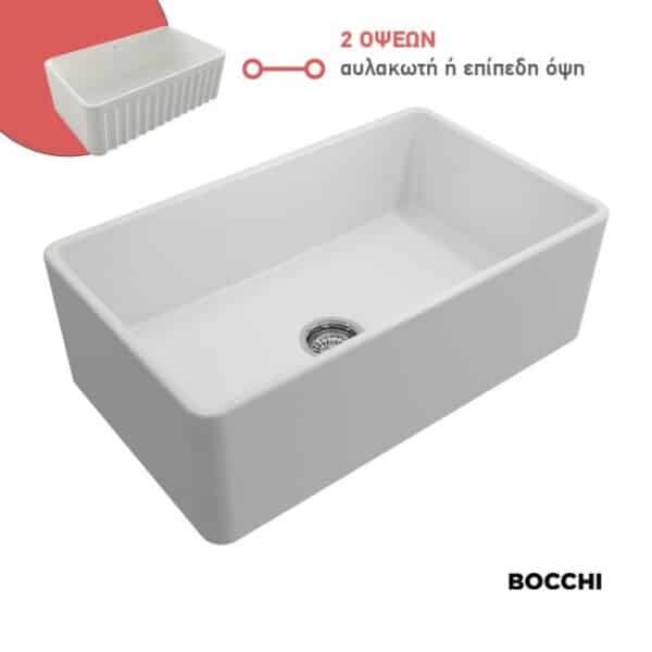 ΝΕΡΟΧ.ΕΠΙΚΑΘ. 76x46 ΔΙΠΛΗΣ ΟΨΗΣ BOCCHI WHITE MATT - Image 1