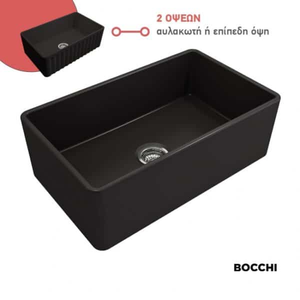 ΝΕΡΟΧ.ΕΠΙΚΑΘ. 76x46 ΔΙΠΛΗΣ ΟΨΗΣ BOCCHI BLACK MATT - Image 1