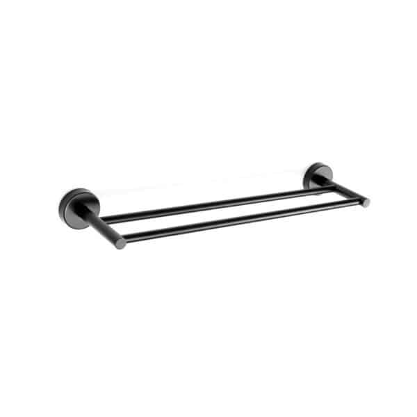 Πετσετοκρεμάστρα διπλή UNO 1262 55 Μαύρη ματ KARAG 60cm - Image 1