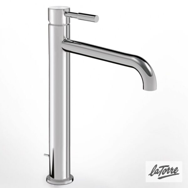 Μπαταρια Νιπτηρα Υψηλη & Βαλβιδα Clic-Clac Tech La Torre Chrome - Image 1