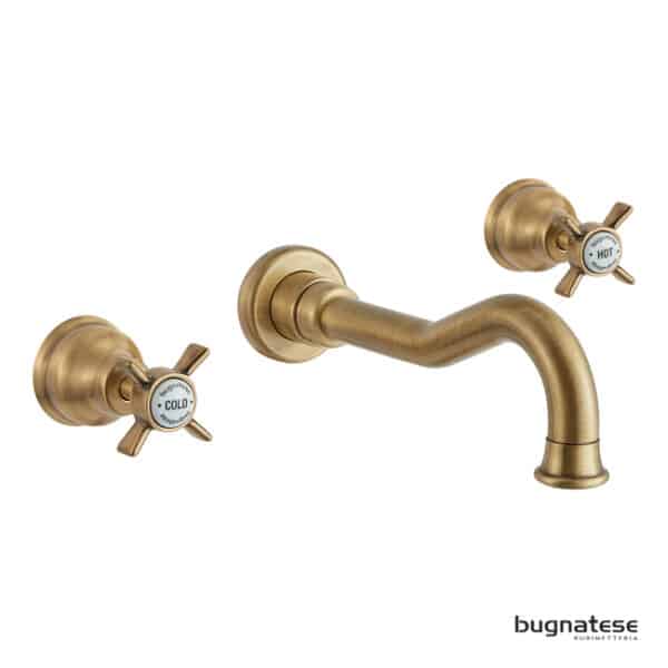 Μπαταρια Νιπτηρα Τοιχου 3 Οπων Princeton Bugnatese Bronze - Image 1