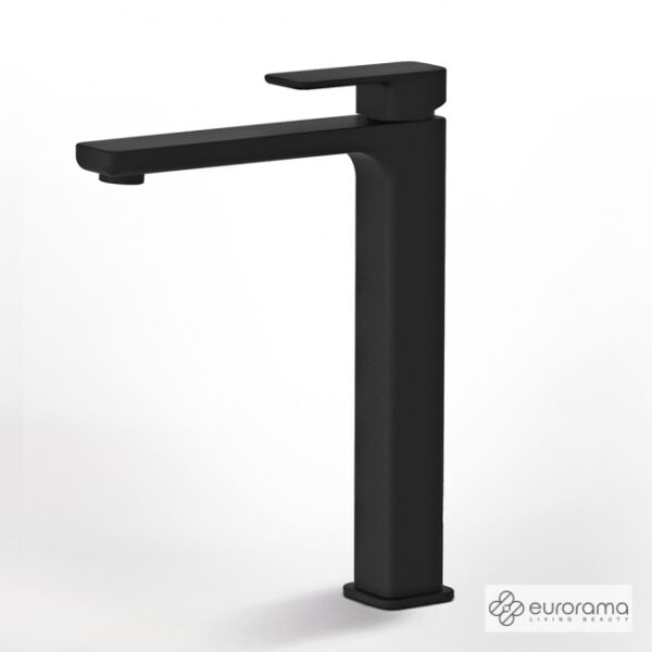 Μπαταρια Νιπτηραυψηλ.Με Βαλβιδα Clic-Clac Quadra Eurorama Black Matt - Image 1