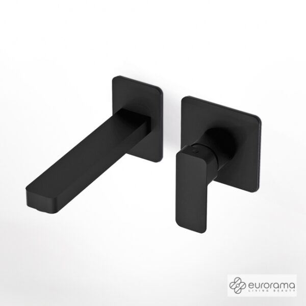 Μπαταρια Νιπτηρος Τοιχου Quadra Eurorama Black Matt - Image 1