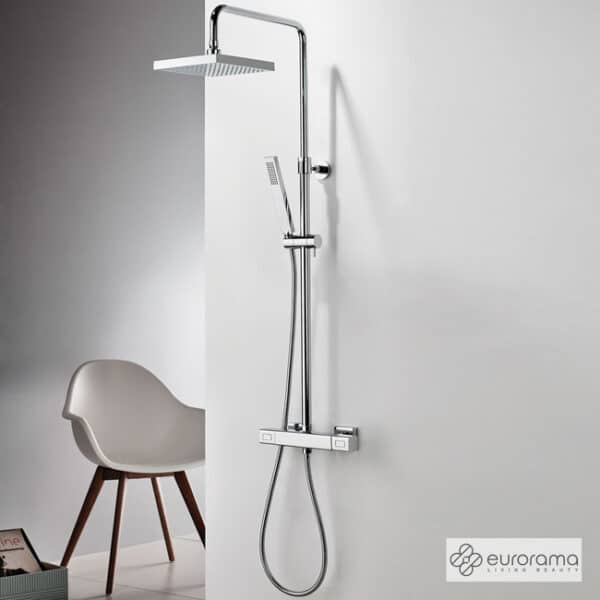 Μπαταρια Ντουζ&επεκτ.Κολωνα&κεφαλη Thermo Square Eurorama Chrome - Image 1