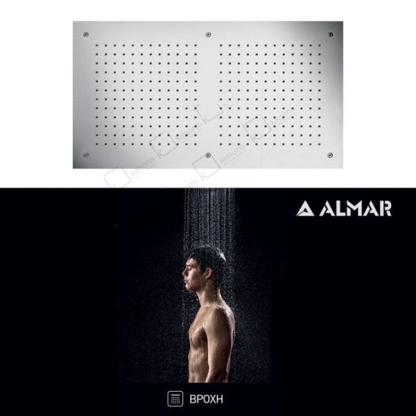Κεφαλη Οροφης Temptation 70x38 Almar Inox Chrome - Image 1