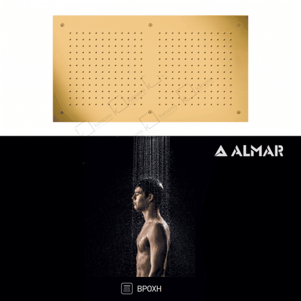 Κεφαλη Οροφης Temptation 70x38 Almar Inox Pvd Brushed Gold - Image 1