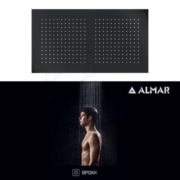 Κεφαλη Οροφης Temptation 70x38 Almar Inox Pvd Black Brushed - Image 1