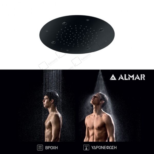 Κεφαλη Οροφης Temptation Φ38 Almar Brushed Inox Black Matt - Image 1