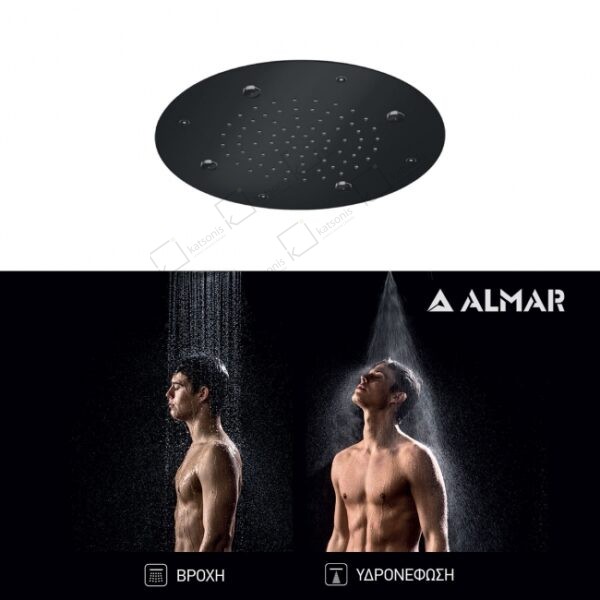 Κεφαλη Οροφης Temptation Φ38 Almar Inox Pvd Black Brushed - Image 1